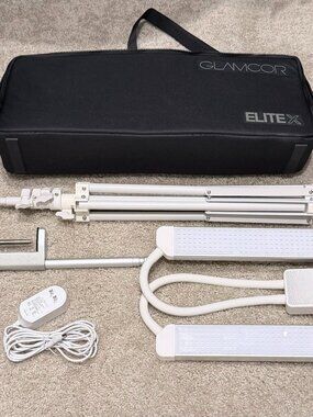 Glamcor Elite X & Table Clamp: Prof LED Lights for Artists, Makeup, Social Media